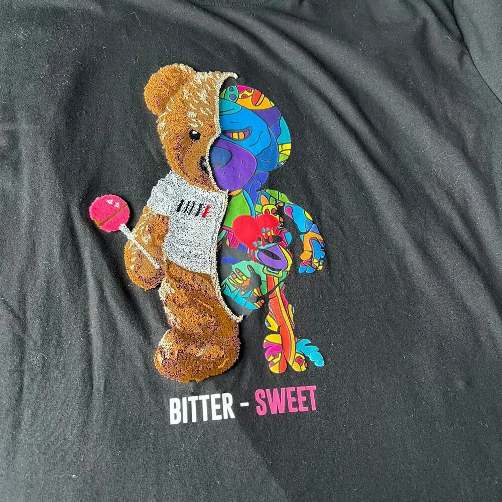 Fifth loop BITTER-SWEET Bear 3 D Graphic Mens T-shirt size XL